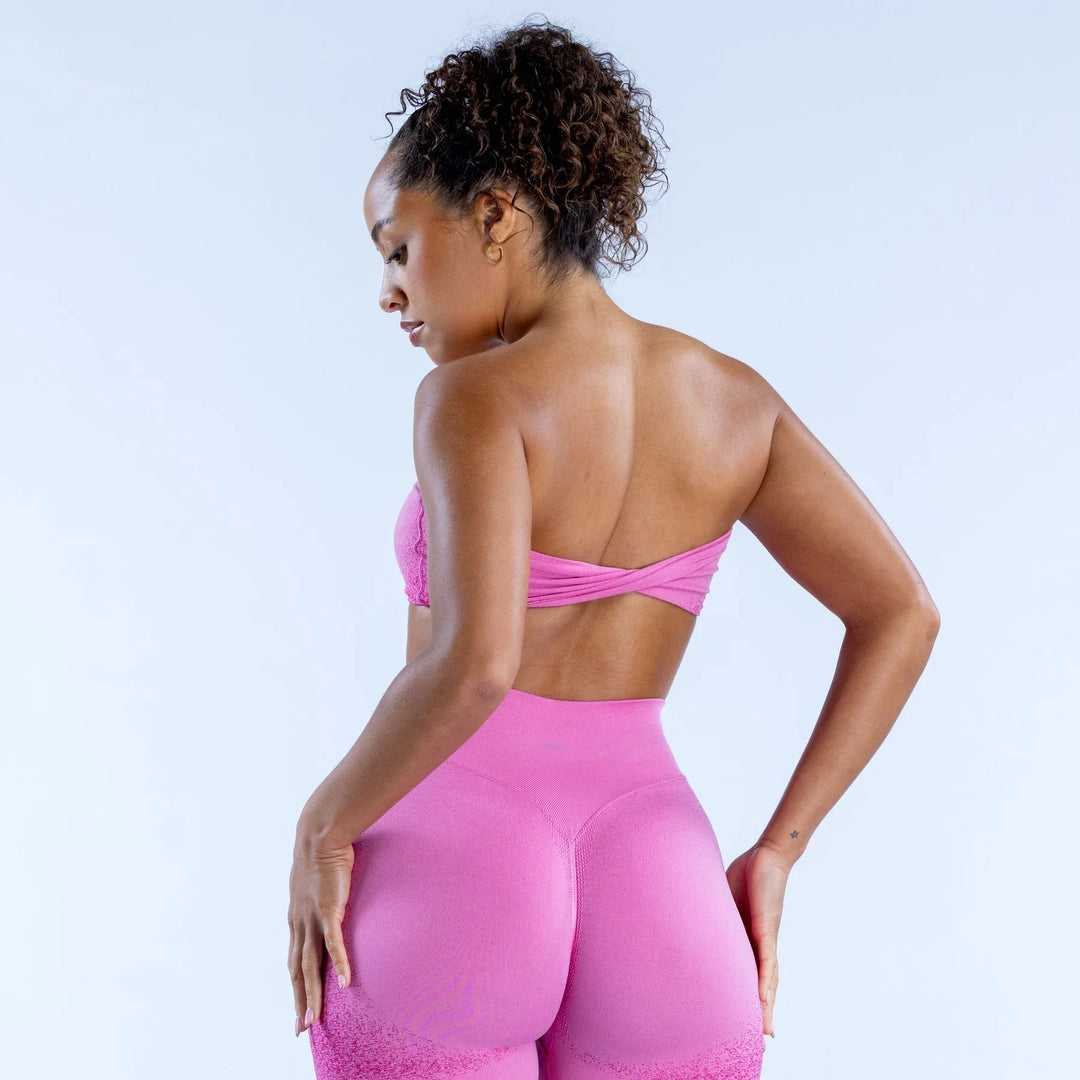Fearless Bandeau Sports Bra Rose red