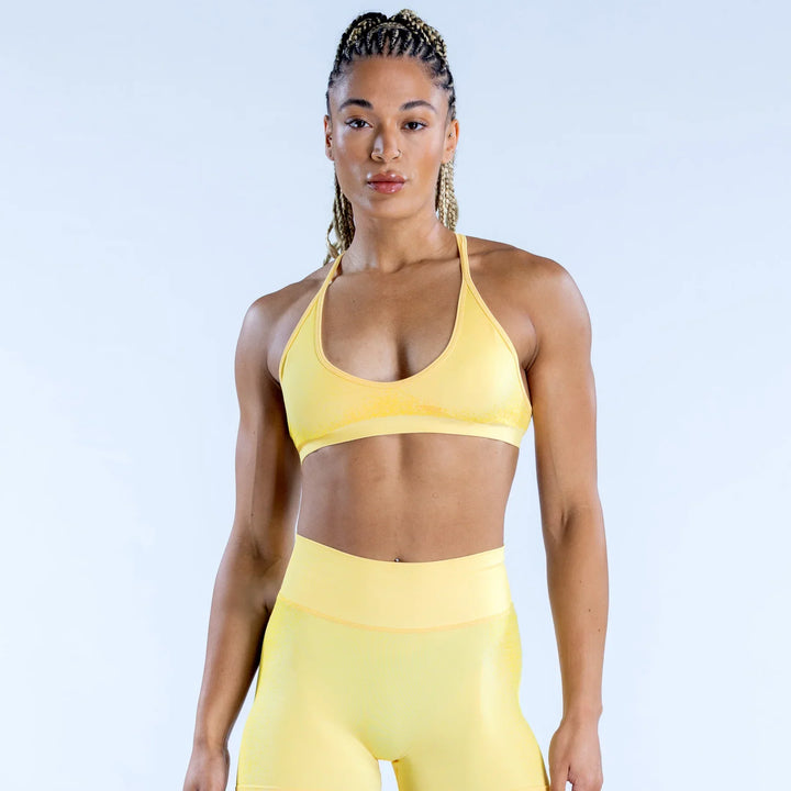 Fearless Cross Back Sports Bra Bright Yellow